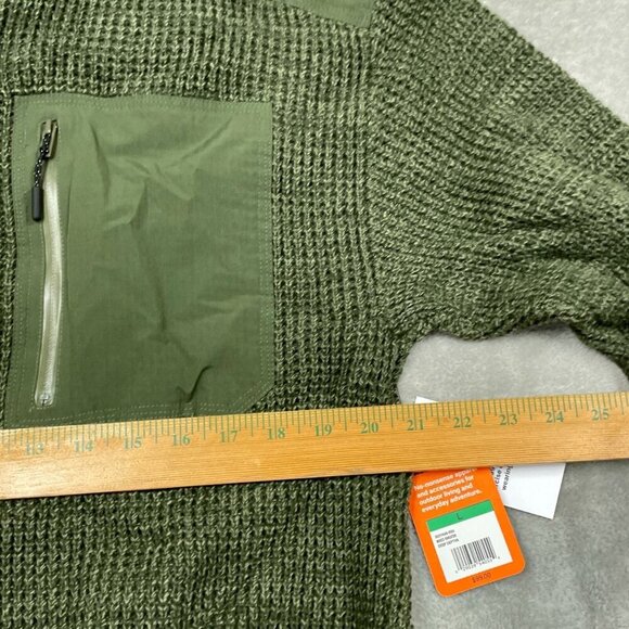 Bass Outdoor Mixed Sweater Deep Depths Green L NWT 6387 - Picture 9 of 9